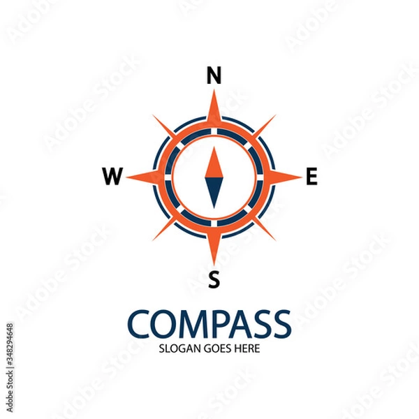 Fototapeta Creative Compass Concept Logo Design Template