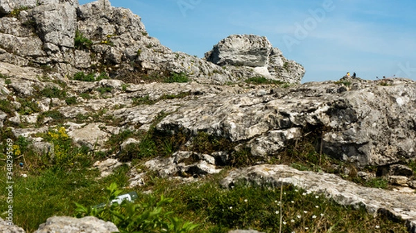 Fototapeta Ruins of the castle in Olsztyn. Free space for an inscription