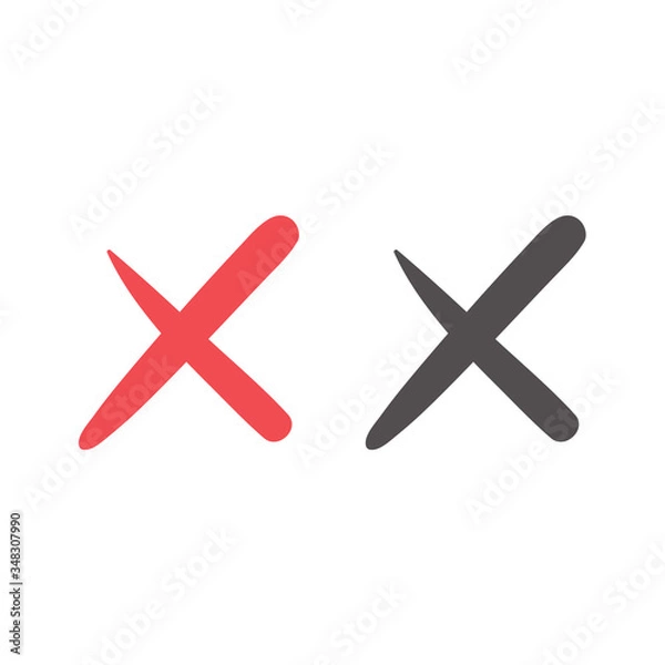 Fototapeta X Marks .Two Crossed Vector. Stock vector illustration isolated on white background.