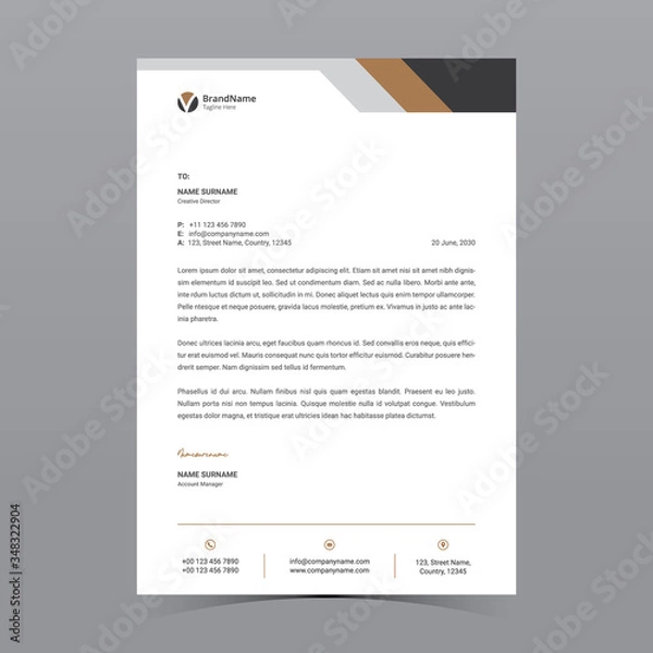 Fototapeta A4 Letterhead Template Vector Design