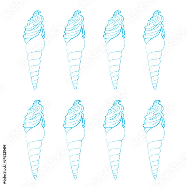 Obraz Sea shell ice cream pattern art