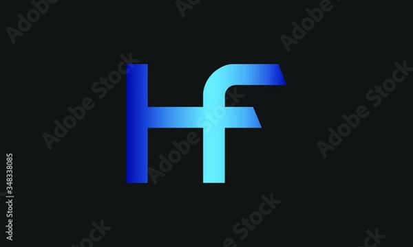 Fototapeta HF,  FH Letter Logo Design with Creative Modern Trendy Typography and monogram logo. Initial letter HF or FH logo.