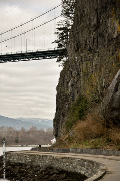 Obraz bridge over the river in the mountains