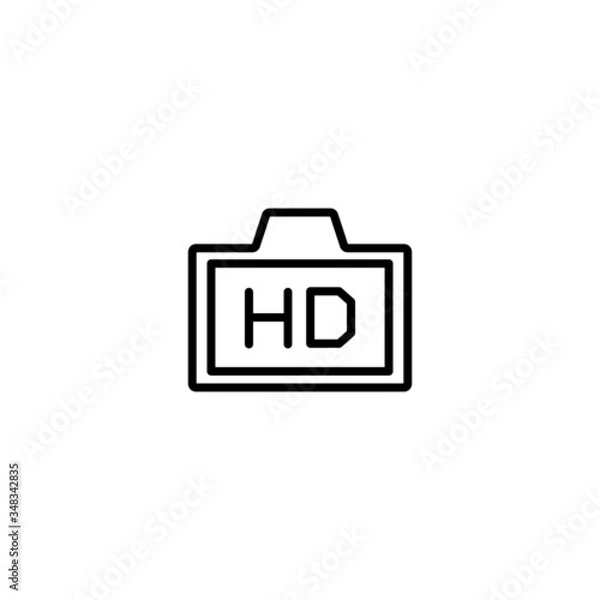 Obraz Resolution photography icon vector in linear, outline icon isolated on white background