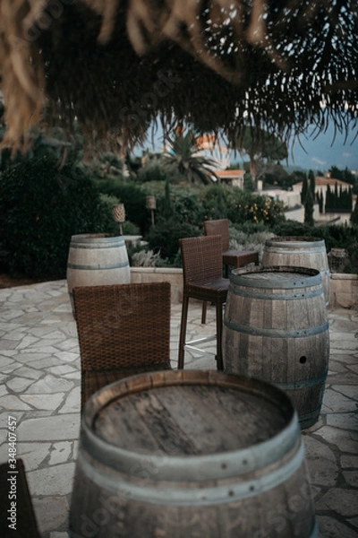 Obraz empty summer terrace cafe on the beach