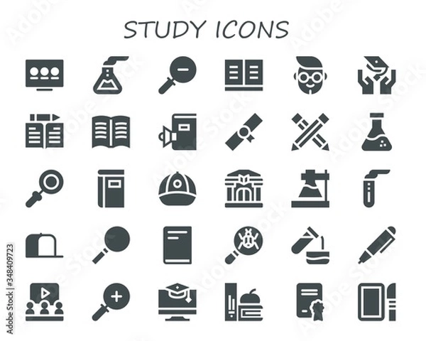 Fototapeta study icon set