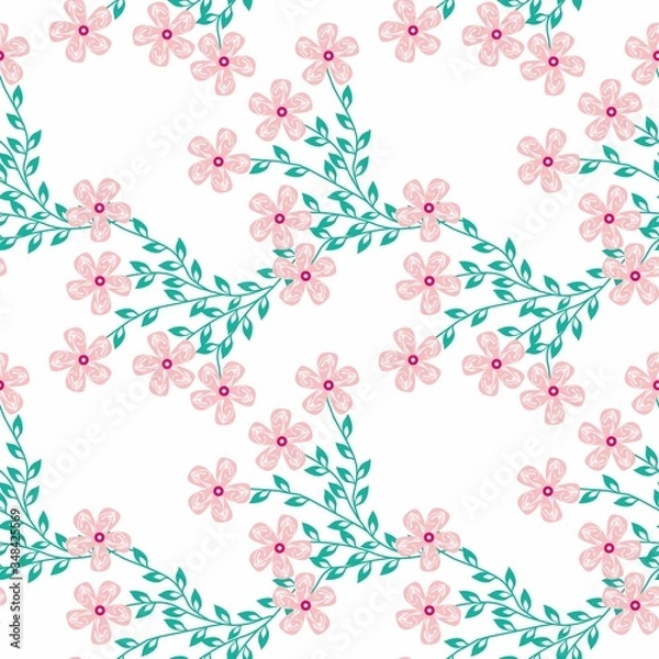 Fototapeta Seamless Pattern With Floral Motifs able to print for cloths, tablecloths, blanket, shirts, dresses, posters, papers.