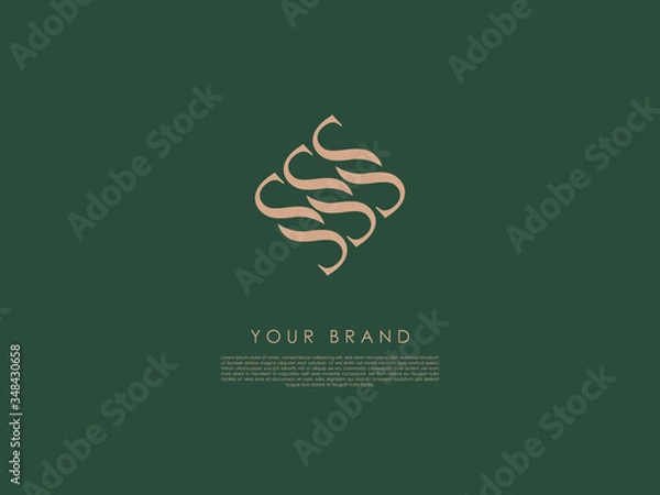 Fototapeta a diamond shape logo consists of wavy lines which also represent letter 'S'