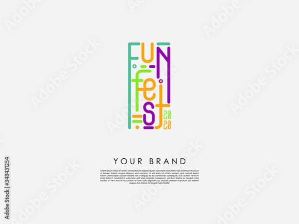 Fototapeta a colourful lively rectangular logo which can be used for parties and festivals