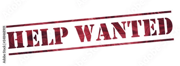 Obraz  help wanted Vector stamp. White isolated