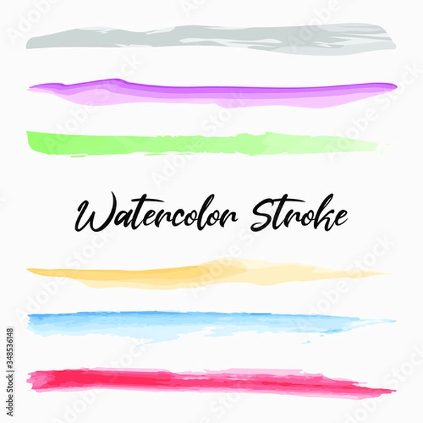 Fototapeta Watercolor Stroke Set of 6 Vector Illustration Design Can be used for banner Poster Wallpaper Colorful Strokes