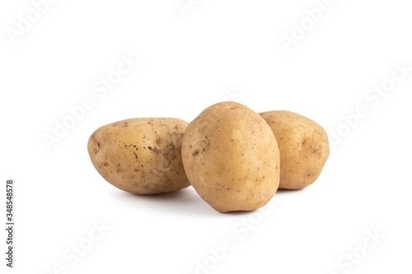 Obraz Young potato isolated on white background.