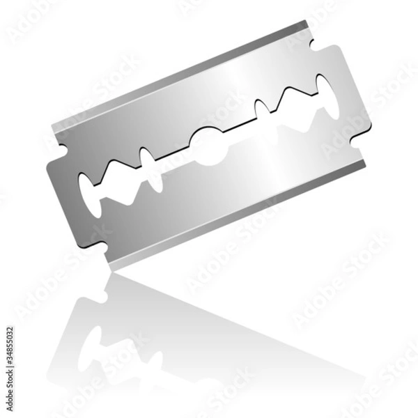Fototapeta Razor blade isolated over white background