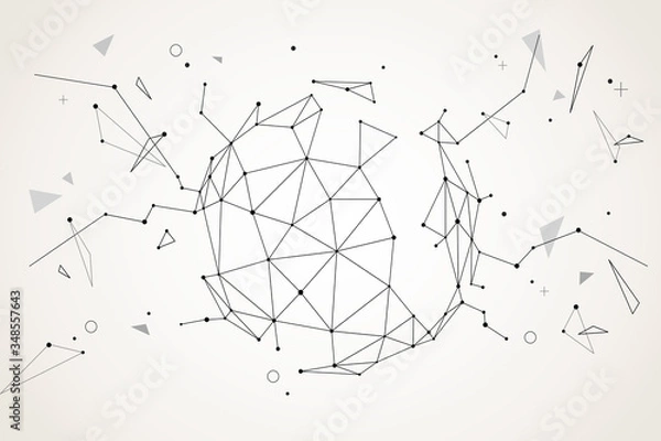 Obraz Abstract modern dot and line graphic elements vector background. Composition with geometric shape