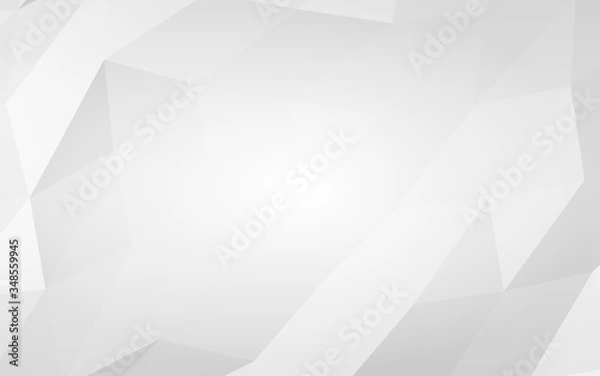 Fototapeta White abstract background. Lowpoly backdrop. Crumpled paper. 3D illustration