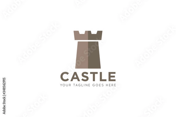 Fototapeta Castle logo and icon vector illustration design template