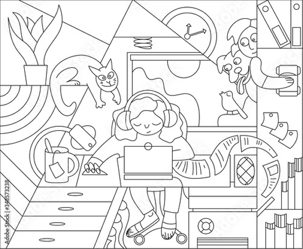 Obraz Home office and freelance job