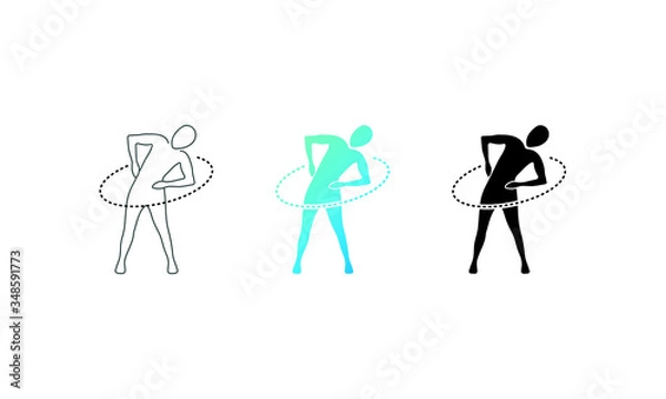 Fototapeta circular rotation of the pelvis, set icons