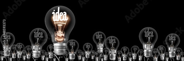 Fototapeta Light Bulbs with Idea Concept