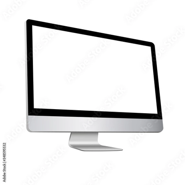 Fototapeta Computer Monoblock Monitor Display Isolated on a white background. Vector EPS 10