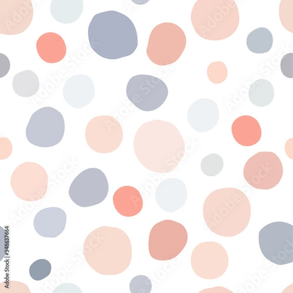 Fototapeta Polka Dot Pattern, Seamless Vector on white Background.
