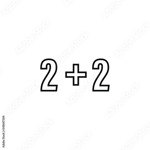 Obraz Blackboard 2+2 icon, mathematical example.