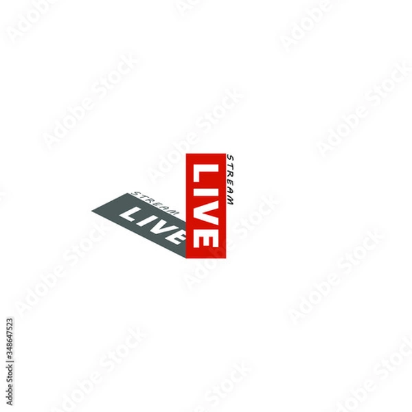 Obraz Red symbol live streaming, broadcasting, online stream.