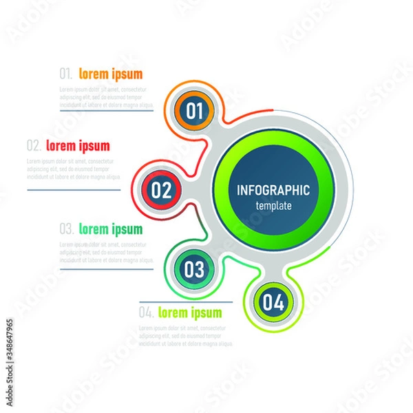 Obraz Vector business template for presentation. Business data visualization. Abstract graphic elements, diagrams with 4 steps.
