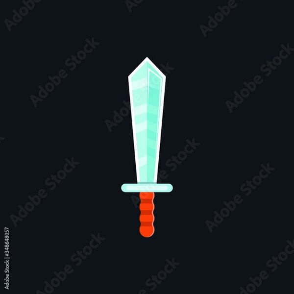 Obraz Sword icon. Cartoon game sword weapon.