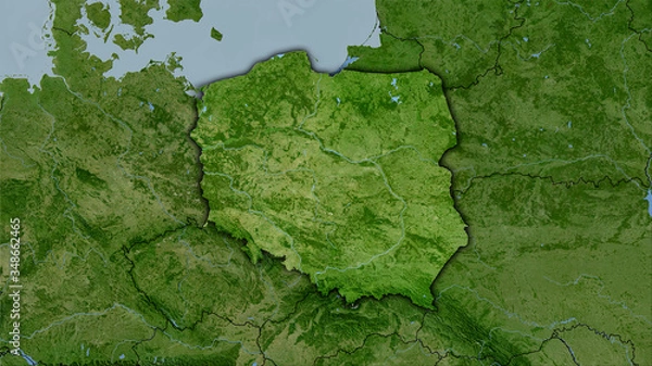 Obraz Polska, satelita B - ciemny blask