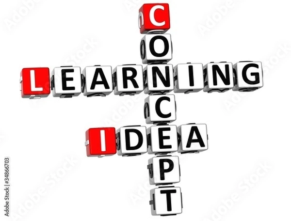 Obraz 3D Learning concept Idea Crossword