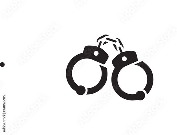 Obraz handcuffs icon vector symbol template design trendy