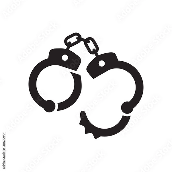 Obraz handcuffs icon vector symbol template design trendy