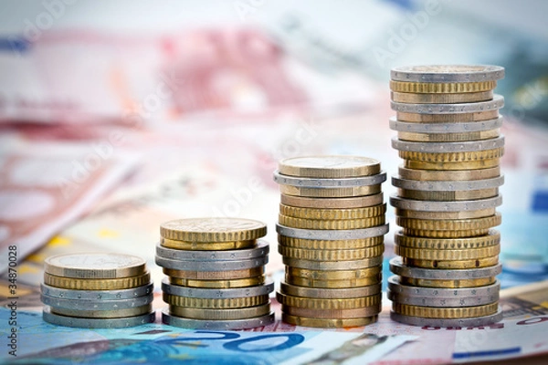 Obraz Rosnące stosy monet