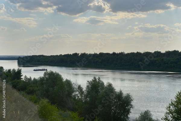 Obraz River and clouds