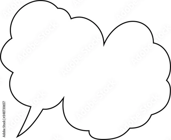Fototapeta Cute Cartoon clouds Speech bubble outline
