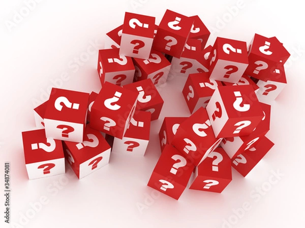 Obraz Cubes with Question Marks