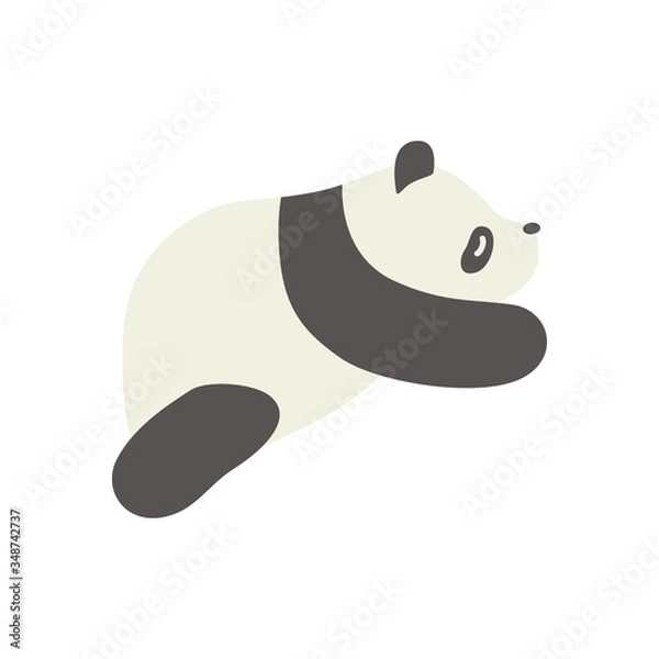 Obraz Cute Cartoon panda, Vector illustration panda on a white background. Drawing for children