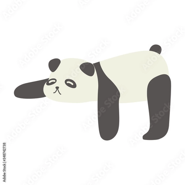 Obraz Cute Cartoon panda, Vector illustration panda on a white background. Drawing for children