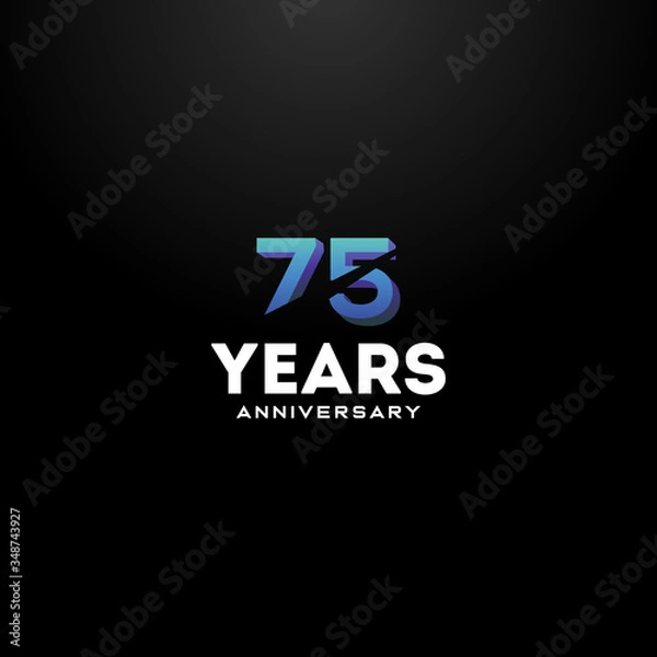 Fototapeta 75 Years Anniversary Gradient Number Vector Design
