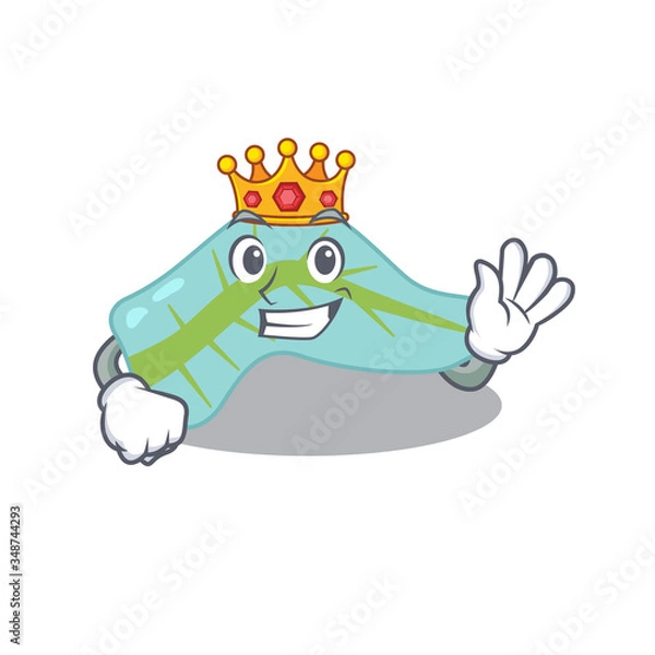Fototapeta A Wise King of pancreas mascot design style with gold crown