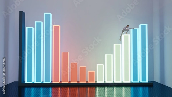 Fototapeta Office Worker Presentation Bar Graph