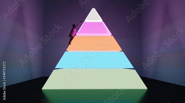 Fototapeta Office Worker Presentation Pyramid