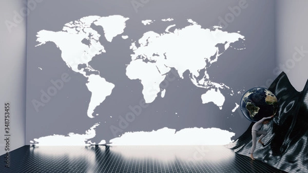 Fototapeta Office Worker Presentation World Map