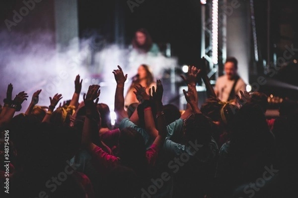 Obraz crowd of people dancing at concert