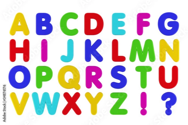 Obraz Alfabet magnes na lodówkę samodzielnie na białym tle