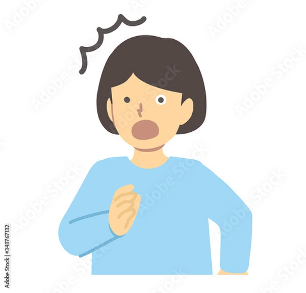 Fototapeta 水色の服を着た/驚く女の子