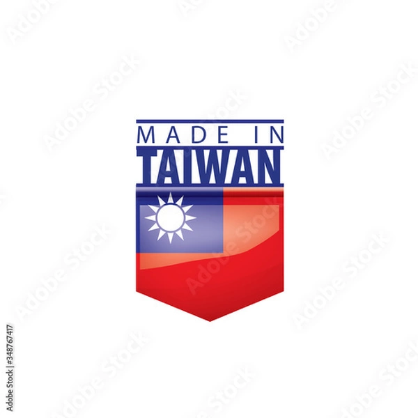 Obraz Taiwan flag, vector illustration on a white background