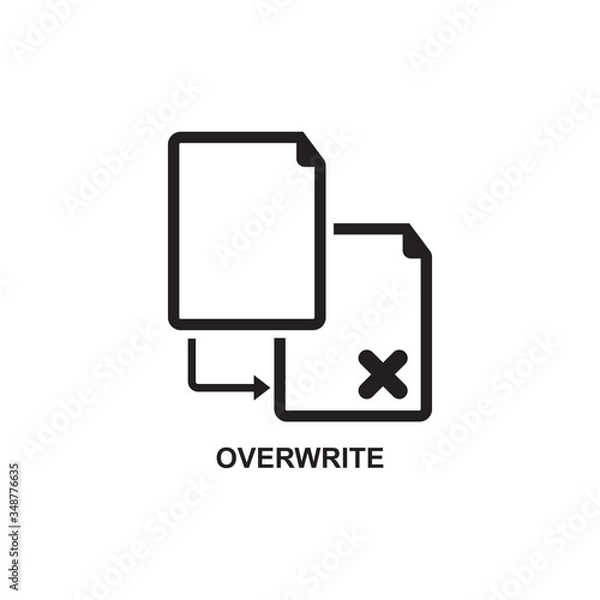 Fototapeta OVERWRITE ICON , REPLACEMENT ICON VECTOR