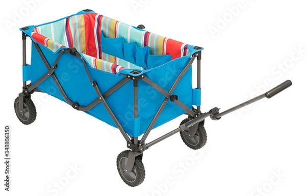 Fototapeta Foldable cart / wagon for transporting kids with clipping path